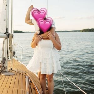 Altar'd State Tiered White Bridal Midi Dress